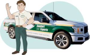 Comfort Experts truck with icon
