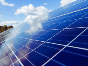 Close up of solar panels on Texas home