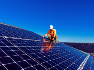 Solar panel installation on Texas home