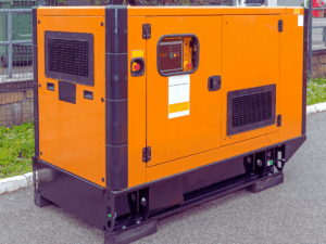 Large orange diesel generator