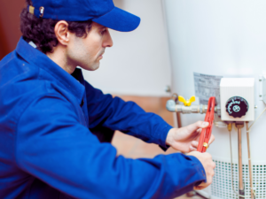 Plumbing repairing hot water heater
